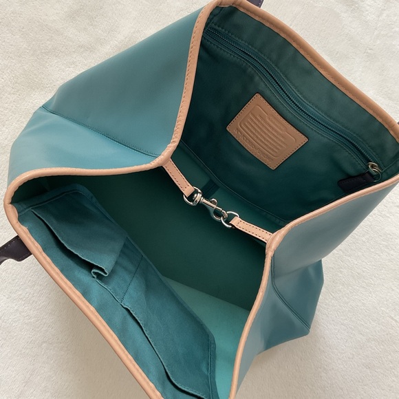 Coach Park Metro Tote Bag Saffiano Leather F24341 Dark Teal - Picture 8 of 16